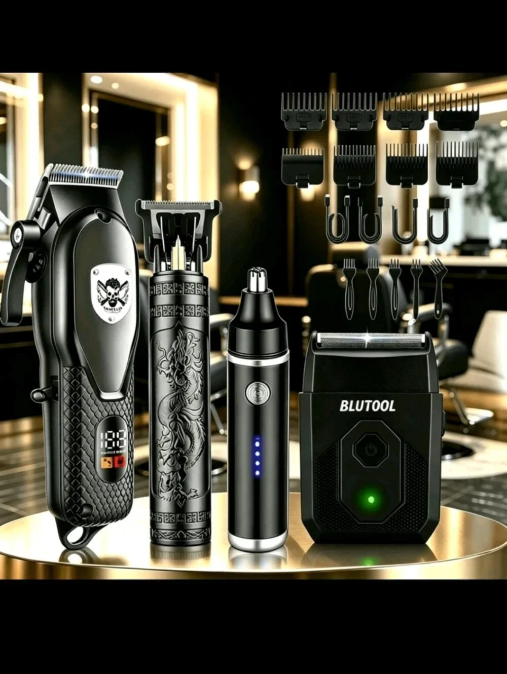 Men’s Black Grooming Kit – Precision Hair Clipper & Trimmer Set